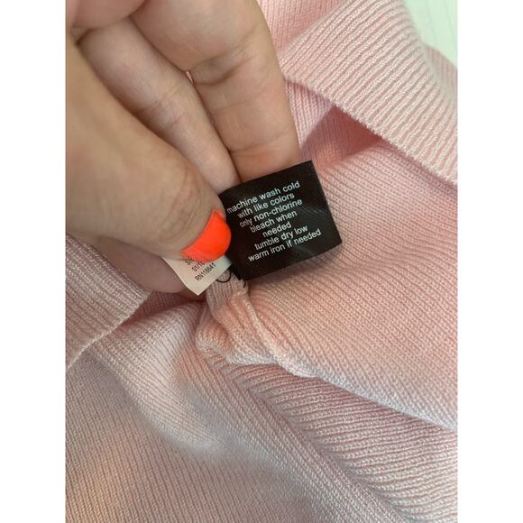 Lane Bryant Light pink ruffle sleeves hem  button up cardigan size 14/16 - Picture 6 of 11